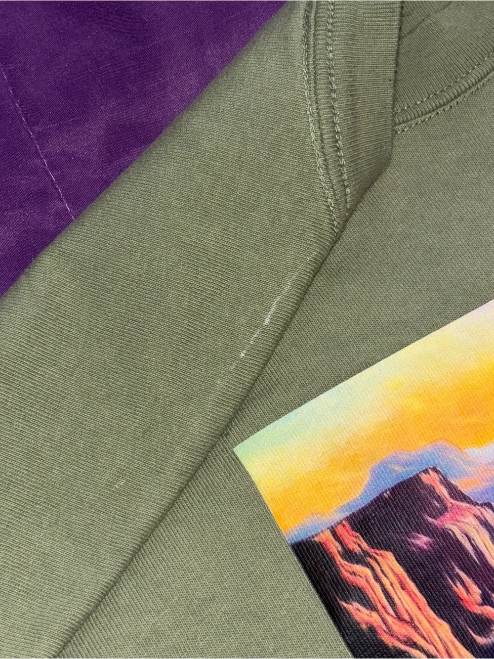Nike Olive Green Short Sleeve Tee with Multicolor 'Water. Fire. Earth.' Graphic